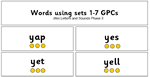 Words using sets 1-7 GPCs - sound buttons