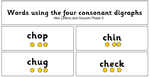 Words using the four consonant digraphs - sound buttons