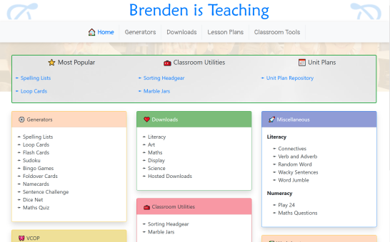 Spelling Lists - Brenden is Teaching